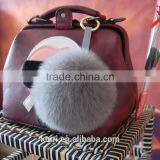 Wholesale for Handbag Material Fox Fur Pom Poms Keychain Fox Fur Plush Fur Balls Bag Charms thumbnail-2