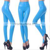 EY0040L Women Winter Warm Sexy Fleece Fit Glossy PU Leather Leggings Tight Pants thumbnail-5