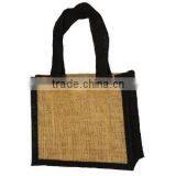 Eco-Friendly Small Two-Toned Jute Gift Bag - Features Jute Self Jute Handles and Comes With Your Logo. thumbnail-4