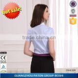 Women Ligh Blue Tailored Short Sleeve Shirt With Contrast Trim (DSHL104) thumbnail-6