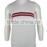 ISO9001/BSCI Manufature High Quality Light Grey Stylish Striped Knitted Vest thumbnail-2