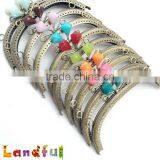 12.5cm 5 Inch Bronze Round Candy Diamond Kiss Lock Metal Handbag Frame thumbnail-5