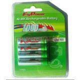 1.2V AAA1000mAh Ni-MH Rechargeable Battery