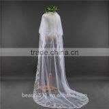 New Grance Fashionable Long Tulle Wedding Bridal Veils & TwoTiers Tulle Cathedral Bridal Veil HL08 thumbnail-6