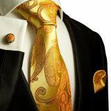 Orange Classic Strips Mens Jacquard Neckties Adult Double-brushed