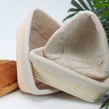 Triangle Croissant Rattan Banneton Bread Proofing Basket With Cloth Cover