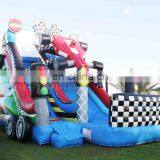 Race Car Design Inflatable Bouncer Dry Slide Cars Jumping Bouncy Castle For Children thumbnail-3