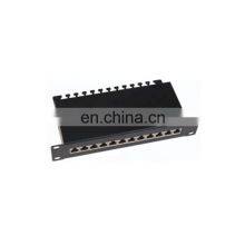 Black CAT5E CAT6 CAT6A 8 12 24 PORT STP Patch Panel for RJ45 Kestone Jack thumbnail-2