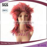 Fake Red and Black Emo Wild Punk Synthetic Hair Wigs thumbnail-1