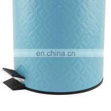 Latest Embossed Body Design Trash Bin Different Colors Capacities Garbage Bin Household Bathroom Steel Powder Coating 	Dustbin thumbnail-3