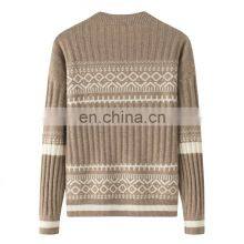 100% Pure Cashmere Jacquard Sweater Custom Christmas Clothing Autumn Winter Casual Style OEM Service Knitted Weave Front Logo thumbnail-2