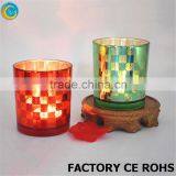 Hand Blown Red Mercury Glass Candle Cup / Holder Votive With Metal Lid/ Wedding Bar Home Deco Wholesale