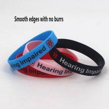 Factory Price in Stock Hearing Impaired Soft Embossed Silicone Wristband Social Activity Medical Publicity Silicone Bracelet thumbnail-4