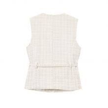 European and American Style 2025 Spring New Women's Clothing Design With Sleeveless Waist Belt and Textured Vest thumbnail-2