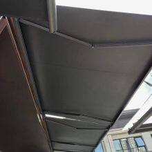 Motorized Retractable Fabric Awning Roof, Outdoor Waterproof Patio Canopy With LED Light for Restaurant & Commercial Use thumbnail-3
