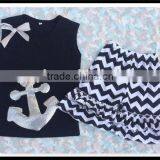 Silver Anchor Sticker Shorts Outfits Summer Custom Baby Girls Handmade Smocked July 4th Design Clothing Sets thumbnail-4