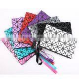 Geometrical pattern creative pu cosmetic bag pouch