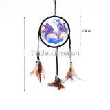 Wholesale Feathers Wall Hanging Decoration Indian Dream Catcher With Wolf Pattern thumbnail-2