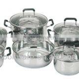 12pcs 18/8 Stainless Steel Straight Shape Cookware / Kitchenware Set