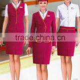 Formal Airline Stewardess Uniform Red Air Hostess Costume for Air Hostess Uniform thumbnail-3