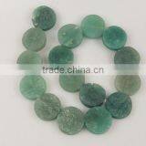 Wholesale Green Aventurine Coin Shaped Gemstone Loose Bead 16" thumbnail-2