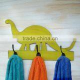 Distressed Yellow Wooden Dinosaur Shape Doll Clothes Hangers Wholesale