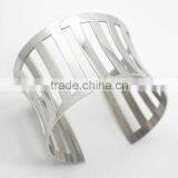 Punk Stainless Steel Cuff Metal Bangle Hollow Out Bracelet thumbnail-4