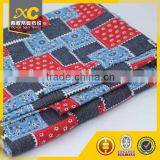 Fake Denim Stretch Custom Print Cotton Fabric Wholesale thumbnail-5