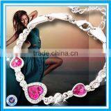 Cheap Price Heart Shaped Bracelet Pink Rhinestone Healthy Bracelet thumbnail-1