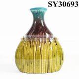 Small Indoor Glazed Yellow Porcelain Vase thumbnail-6