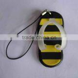 Cute Yellow and Black Flip Flop Silicone Phone Strap thumbnail-1