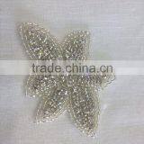 Bridal Trimmings Clear Crystal Rhinestone Applique With Pearls Hotfix for Wedding Dress Accessory thumbnail-4