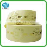High Quality Clear Transparent Label With Gold Stamp