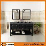 60 Inch Modern Double Bathroom Vanity Black Finish With Marble Countertop thumbnail-1