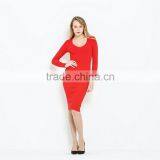 Latest Popular Chinese Long Sleeve One-piece Red Dress thumbnail-2