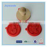 Christmas Shaped Silicone Cookie Stamp With Wooden Handle Set thumbnail-3