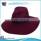 Wholesale Lady Fedora Wool Felt Wide Brim Black Fedora Hats for Women thumbnail-5