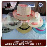 cheap colorful straw fedora hat for wholesale