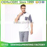 Wholesale OEM Men's Casual Short Sleeve Polo Shirt High Quality Stitching Stripe Sleeves Polo Shirt thumbnail-2