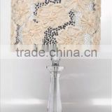Flower shape table lamp with fabric