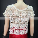 Crochet Top /bikini Cover up /lace Crochet/white Lace up Top thumbnail-3