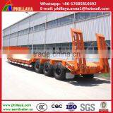 Heavy Duty Tri-axle 60 Ton Low Flatbed Semi Trailer/ Low Bed Truck Trailer for Excavator Transportation thumbnail-5