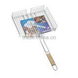 Extra Size BBQ Grill Basket Meat Grid thumbnail-1