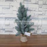 White Flocked Mini Burlap Pine Tree thumbnail-2