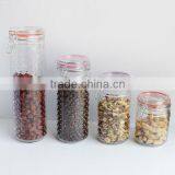 650ml-1800ml Clear Embossed Glass Mason Canning Jar With Flip Sealed Lid thumbnail-2