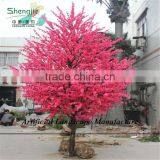 SJZJN 315 High Imitation Rose Colour Artificial peach Blossom Tree /Fake Peach Blossom Tree