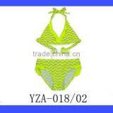 Wholesale Cheap Adult Women Swimsuit Blue White Stripe Bikini Set thumbnail-6