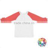 Kids Girls White T Shirts Blank Cotton Tops Long Sleeve Icing Raglan Shirts thumbnail-4