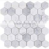 MM-CV252 New Model Home Decoration Natural Hexagon Marble Stone Mosaics in White thumbnail-1