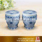 Antique Style Tangled Branches Tattoo Blue and White Porcelain Stool for Garden thumbnail-1